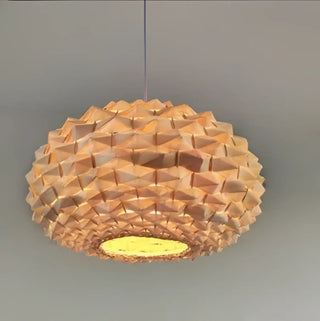 Natural woven wicker pendant lamp, Japandi artisan style ceiling hanging light