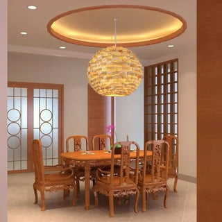 Lámpara Colgante de Mimbre Trenzado – Iluminación Estilo Japandi | Colgante Artesanal Natural