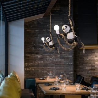 COGE Panda Rope-Suspended with Plants Ceiling Light – view 3