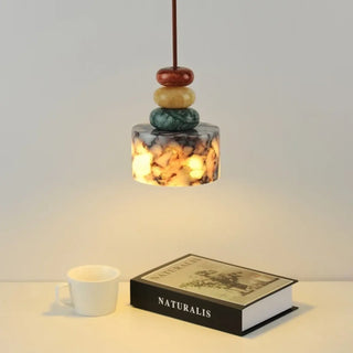 GAIA Marbled Stone and Mineral Beads Ceiling Light – view 11