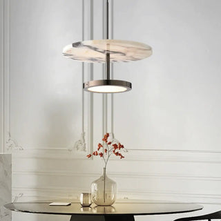 Contemporary stone pendant light, textured stone modern ceiling fixture