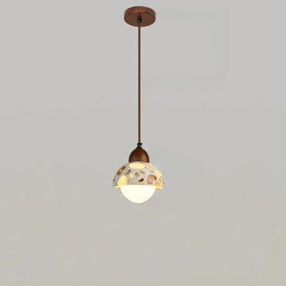 Suspension Terrazzo – Suspension Vintage | Luminaire en Pierre Durable avec Éclairage Ambiant Chaleureux