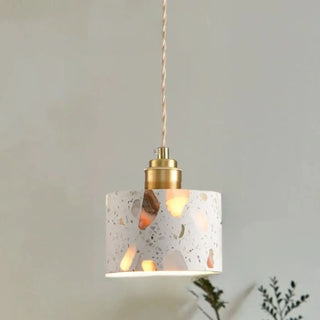 Suspension Terrazzo – Suspension Vintage | Luminaire en Pierre Durable avec Éclairage Ambiant Chaleureux