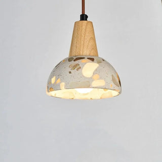 Suspension Terrazzo – Suspension Vintage | Luminaire en Pierre Durable avec Éclairage Ambiant Chaleureux