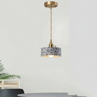 Suspension Terrazzo – Suspension Vintage | Luminaire en Pierre Durable avec Éclairage Ambiant Chaleureux