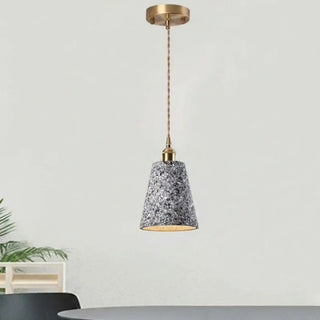 Suspension Terrazzo – Suspension Vintage | Luminaire en Pierre Durable avec Éclairage Ambiant Chaleureux