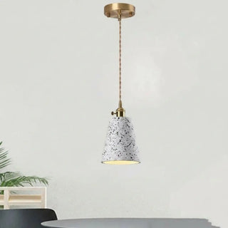 Vintage terrazzo pendant light, durable stone hanging ceiling lamp