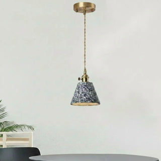 Suspension Terrazzo – Suspension Vintage | Luminaire en Pierre Durable avec Éclairage Ambiant Chaleureux