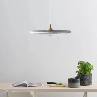 Sculpted paper pendant lamp, pleated black metal modern ceiling hanging light