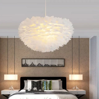 POLIS Feather Pendant White Gray Pink Orange Ceiling Light – view 1