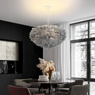 POLIS Feather Pendant White Gray Pink Orange Ceiling Light – view 2