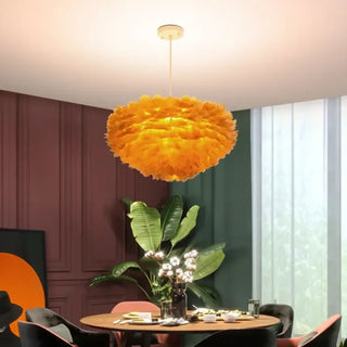 POLIS Feather Pendant White Gray Pink Orange Ceiling Light – view 4