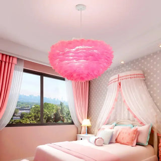 POLIS Feather Pendant White Gray Pink Orange Ceiling Light – view 3