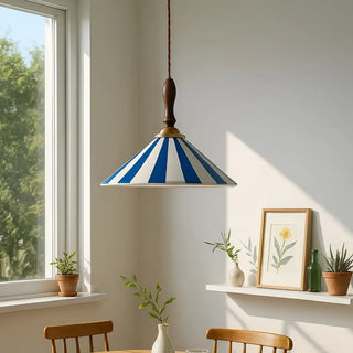 NADHY Green White Striped Vintage Style Ceiling Light – view 1