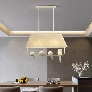 LUMIBIRD Rectangular Fabric Decorative Bird Ceiling Light – view 1