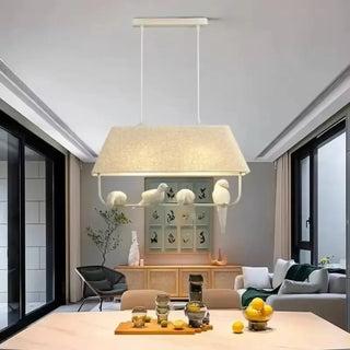 LUMIBIRD Rectangular Fabric Decorative Bird Ceiling Light – view 2