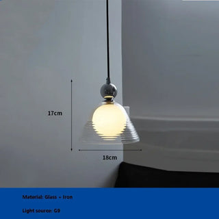 Elegant vintage pendant light, retro glass shade ceiling hanging lamp