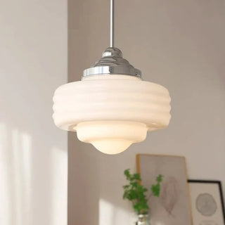 KINOU Retro Opaline Glass Chrome Ceiling Light – view 5