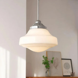 KINOU Retro Opaline Glass Chrome Ceiling Light – view 3