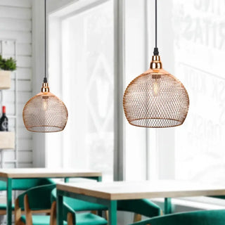 GRORI Round Mesh Pink Gold Ceiling Light – view 1