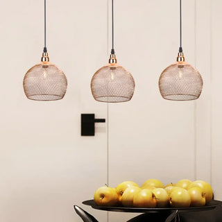 GRORI Round Mesh Pink Gold Ceiling Light – view 2