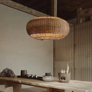 JIRAH Natural Round Rattan Ceiling Light – view 3