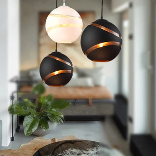 NOLI Round Pendant Black or White Ceiling Light – view 2