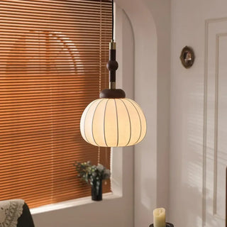 MATTI Round Brown Pattern Fabric Ceiling Light – view 1