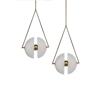BALLI Round Opaline Glass and Gilded Brass Ceiling Light – view 4