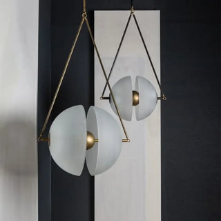 BALLI Round Opaline Glass and Gilded Brass Ceiling Light – view 2