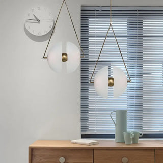BALLI Round Opaline Glass and Gilded Brass Ceiling Light – view 1