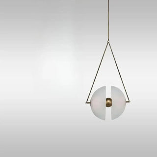 BALLI Round Opaline Glass and Gilded Brass Ceiling Light – view 5