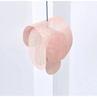 Designer pink wire mesh pendant lamp, decorative modern interior ceiling light