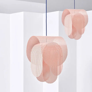 Decorative pink wire mesh pendant lamp, modern interior ceiling hanging light