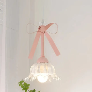 Powder pink pendant light, elegant decorative lamp with warm ambient glow