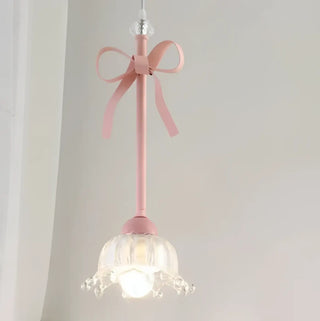 Elegant pink pendant lamp, decorative warm ambient ceiling hanging light