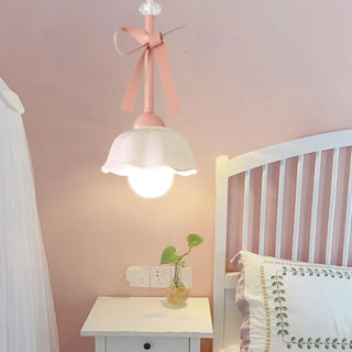 Powder pink decorative pendant lamp, elegant warm ambient ceiling fixture