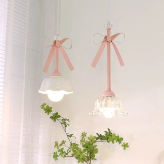Elegant powder pink ceiling pendant, decorative warm ambient hanging light