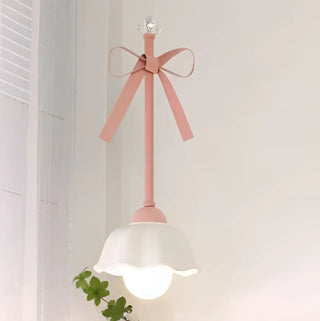 Pink hanging pendant lamp, elegant decorative warm ambient ceiling fixture