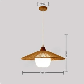 ABATINA Rattan with White Shade Ceiling Light – view 6
