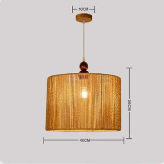 ABATINA Rattan with White Shade Ceiling Light – view 8