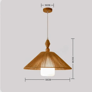 ABATINA Rattan with White Shade Ceiling Light – view 7