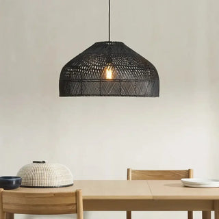 Woven rattan pendant lamp, beige kitchen natural soft ceiling hanging light
