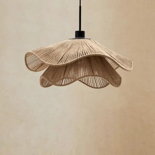 Designer handwoven rattan pendant lamp, eco-friendly hemp rustic ceiling light