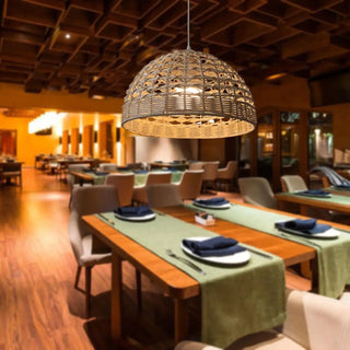BAOBA Natural Rattan Dining Room Ceiling Light – view 1