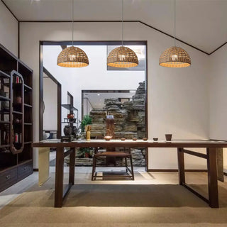 BAOBA Natural Rattan Dining Room Ceiling Light – view 3