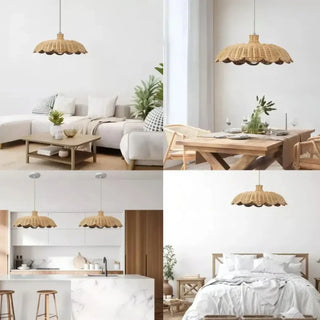 RATTINA Rattan Flower Shape Ceiling Light – view 3