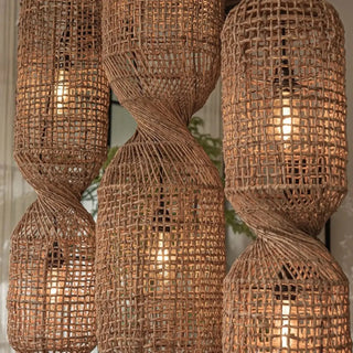 MOSAR Twisted Rattan Natural Shape Modern Ceiling Light – view 5