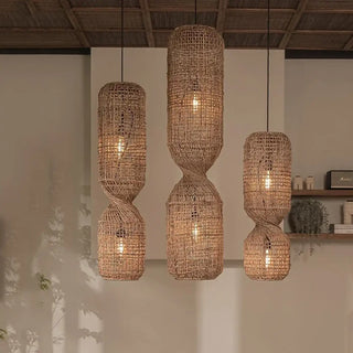 MOSAR Twisted Rattan Natural Shape Modern Ceiling Light – view 2
