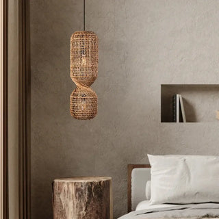 MOSAR Twisted Rattan Natural Shape Modern Ceiling Light – view 1
